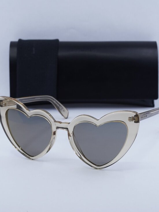 Saint Laurent SL181 LOU LOU 027 Heart Sunglasses - Transparent Nude / Copper main image 5